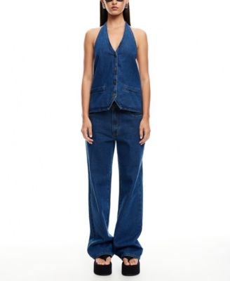 Женский джинсовый топ с открытой спиной и завязками Lioness, 100% хлопок 11027170