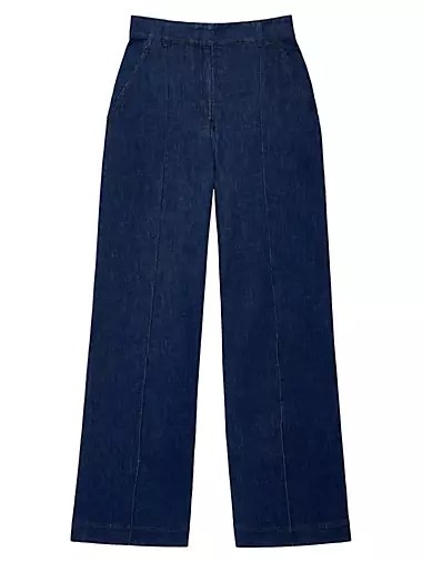 Another Tomorrow Итальянские джинсы с высокой талией и прямыми штанинами, создающими стройный силуэт 10043732