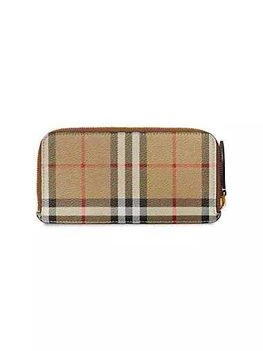 Burberry Кошелек на молнии в фирменной клетке с шестью карманами для карт 10043711