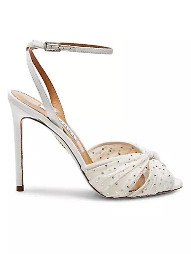 Сандалии Aquazzura Slow Kisses с кристаллами и элегантным каблуком 105 мм 10044683