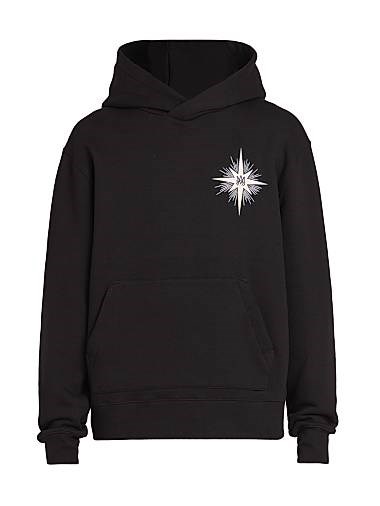 Хлопковое худи Amiri Starburst с капюшоном, длинными рукавами и карманом-кенгуру, Италия 11031066