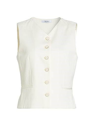 Жилет Max Mara Mirella из хлопкового джерси с V-образным вырезом, без рукавов и карманами, 100% хлопок 11031200