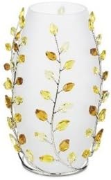 Swarovski Ваза  ,Листья , из хрусталя в крупном размере с украшением светлым топазом и жонкилевыми вставками 11100223