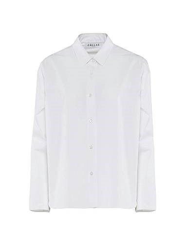 Callas Milano Поплиновая рубашка Sirene с задним боком из шёлкового твилла Milano, 97% хлопок, 3% эластан 11034224
