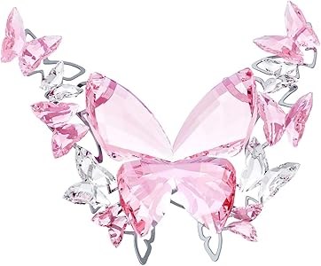 Swarovski Фигурка бабочки из розалинового кристалла, большая, на металлическом основании, декоративная, 9,5 см х 3,2 см х 6 см 11101807
