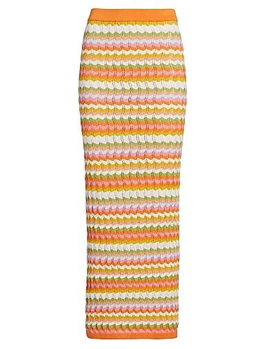 Макси-юбка с узором шеврон Ronny Kobo Wilkins, эластичный пояс, вискоза и нейлон 11010190