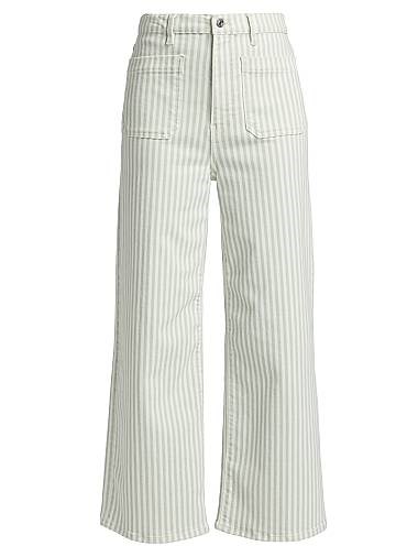 Укороченные брюки The Anchor с контрастной полосой от Frame, из смеси хлопка с эластаном 10042000