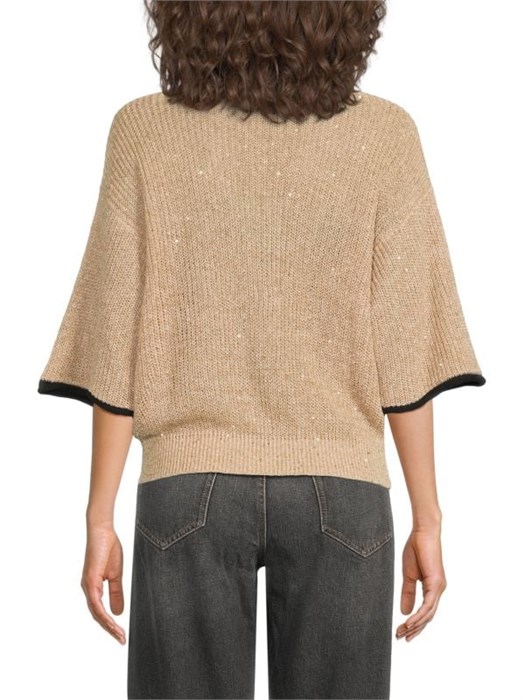 Кардиган без воротника Brunello Cucinelli с отделкой из пайеток, cо льном 94%, итальянское качество 11040470