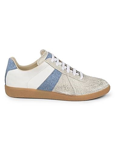 Кожаные кроссовки на низкой резиновой подошве с круглым носком от Maison Margiela Replica 11031793