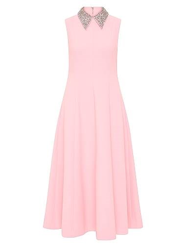 Макси-платье Isabella от Rebecca Vallance с воротником, украшенным стразами, облегающей талией и карманами 11031129