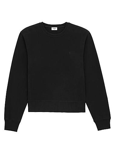 Флисовое худи Saint Laurent с вышивкой Cassandre, 100% хлопок, рибана, Франция 11031331
