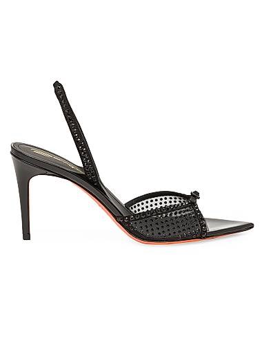 Сандалии Santoni Lola Net 85MM из перфорированной сетки с открытым носком и кожаной подкладкой 11034746