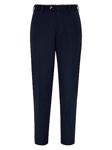 Brunello Cucinelli Штаны из хлопка и шерсти с фирменным итальянским кроем, 63% хлопок, 37% шерсть, произведено в Италии 11035942