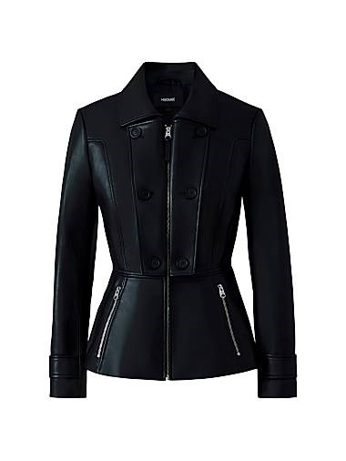 Кожаная куртка Mackage Barbara с поясом, длинными рукавами и карманами на молнии 11031378