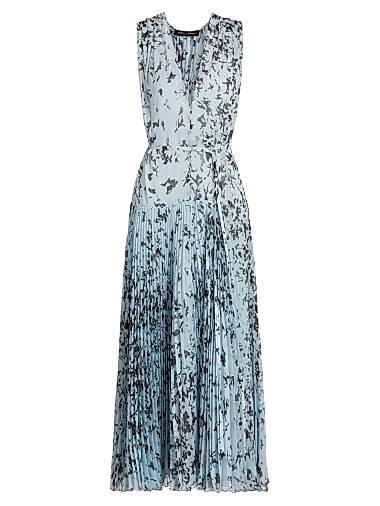 Proenza Schouler Миди-платье Pat из крэш-шифона с глубоким V-образным вырезом и абстрактным принтом 11035441