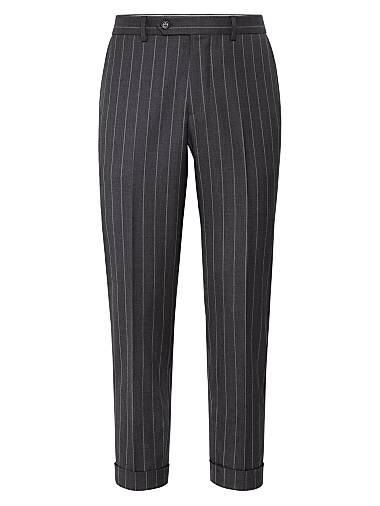 Брюки классического фасона с широкой посадкой из супер 150s virgin шерсти с гульфиком и карманами, Brunello Cucinelli 11034626