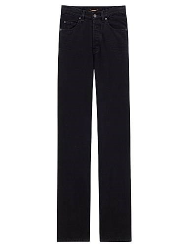 Джинсы Saint Laurent с высокой талией, свободного кроя, 100% хлопок, производство Италия 11031340