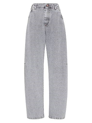 Джинсы Brunello Cucinelli из натурального денима с молнией и пуговицей, 100% хлопок, Италия 11031385