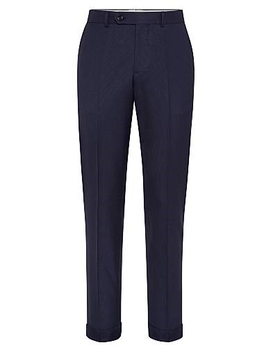 Классические клетчатые брюки из девственной шерсти от Brunello Cucinelli с застежкой на молнии и двумя пуговицами, Италия 11034680