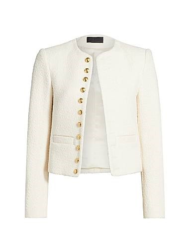 Nili Lotan Patti Cotton-Blend Boucle Crop Jacket 11034715