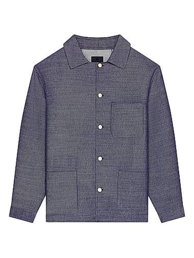 Лонгслив из двустороннего денима с классическим воротником и логотипом Givenchy, произведённый в Италии 11031441