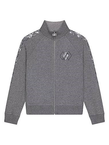 Куртка Givenchy для тренировки из флиса и пайеток с высоким воротником и вышивкой в узоре аргайл 11031459