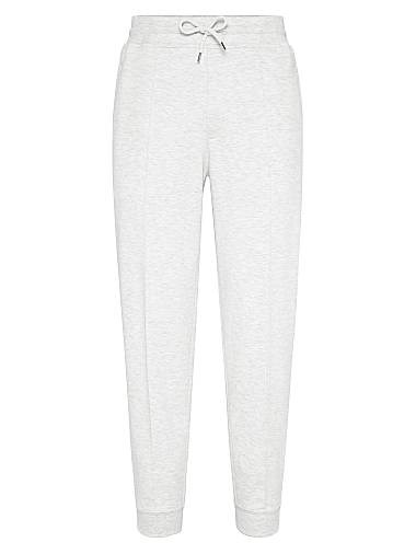 Брюки из французского трикотажа Brunello Cucinelli с деталями Crete, легкая стирка при 30° 11031869