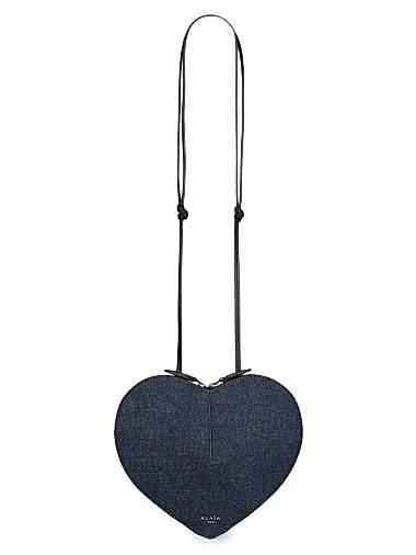 Alaia Стильная женская сумка через плечо в форме сердца из премиального денима с регулируемым ремешком и молнией 11035314