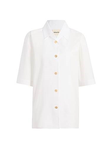 Футболка из хлопка Owen с воротником и короткими рукавами от Khaite, 100% хлопок 11023962