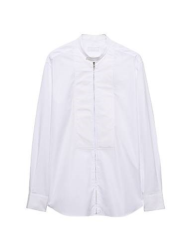 Хлопковая рубашка Prada с классическим фасоном и стоячим воротником 11031145