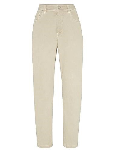 Джинсы Brunello Cucinelli из комфортного денима свободного кроя с застежкой на молнию и кнопку 11031873