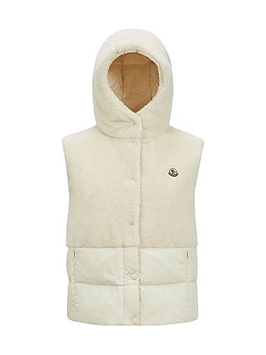 Мужской жилет-пуховик Moncler Floy из плюшевой ткани и поплина с регулируемым капюшоном и наполнителем из пуха и пера 11034549