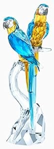 Swarovski Фигурка попугая из кристаллов, голубая и жёлтая, 1',475 граней, романтичный дизайн, выполнена вручную 11102322