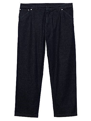 Джинсы из денима в стиле шеврона от Prada с эффектом делаве, свободного кроя, из 100% хлопка, широкие 11031387