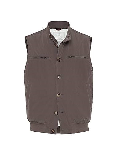 Водонепроницаемая микрофибровая куртка Brunello Cucinelli с утеплителем Thermore® и трикотажными вставками 11034570