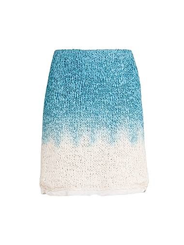 Мини-юбка Ombre из шерсти и шелка от Bottega Veneta с застежкой-молнией и шелковой подкладкой 11034530