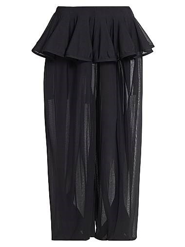 Кружевные брюки-хареем Alaia с поясом-пеплумом и карманами, Италия, 74% вискоза 11034874