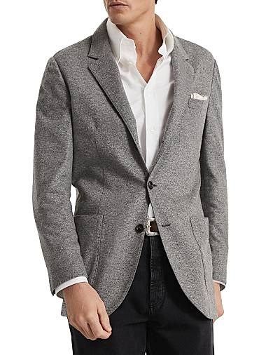 Блейзер из кашемира от Brunello Cucinelli с накладными карманами и пуговицами из рога, Италия 11036142