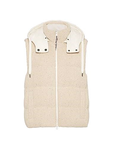 Жилетка из хлопка с английским рубчиком Brunello Cucinelli с утеплителем из 90% гусиного пуха 11035793