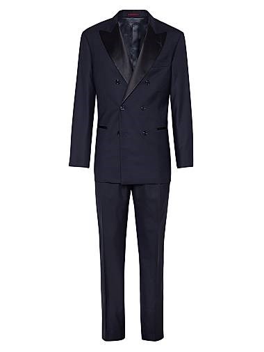 Классический смокинг с полурядным жакетом и брюками с двойными складками, Brunello Cucinelli 11035795