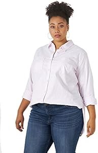 Женский лонгслив-туника больших размеров из 100% хлопка с пуговицами от Riders by Lee Indigo 10020636