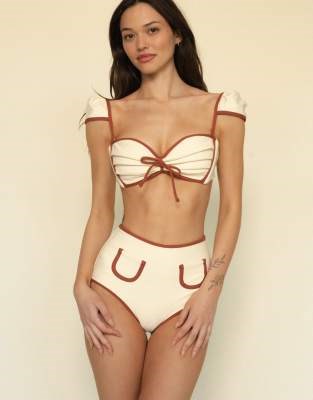 Бикини-трусы MONTCE с высокой талией и карманами, бразильский крой, ручная работа в США 11171282