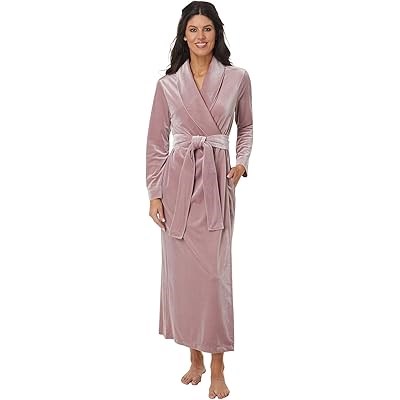 Роскошный бархатный халат Natori Natalie с поясом и глубокими карманами, идеальный для отдыха 11234284