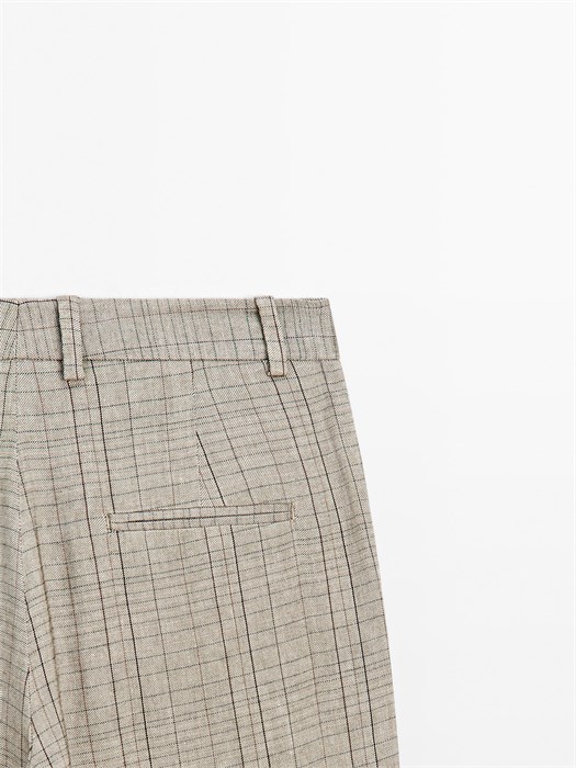 Клетчатые штаны Massimo Dutti с защипами и потайной застежкой, часть костюма 11201978