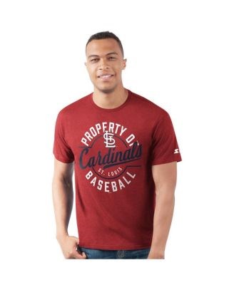 Starter Мужская красная футболка St. Louis Cardinals Prime Time из мягкого хлопка и полиэстера с коротким рукавом 11233754
