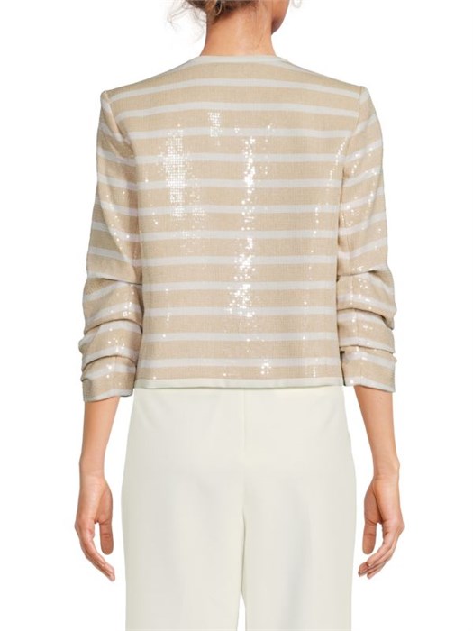 Классический укороченный джемпер с пайетками и полосками от Karl Lagerfeld Paris 11170682