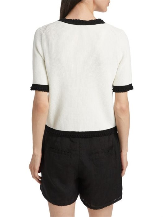 Кардиган Neroli из 100% хлопка с короткими рукавами от Veronica Beard, с пуговичным карманом, Италия 11232078