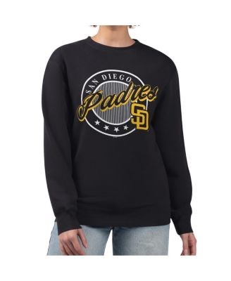 G-Iii Классический женский худи San Diego Padres, черного цвета, с графической печатью и свободным кроем, длинный рукав 11222081