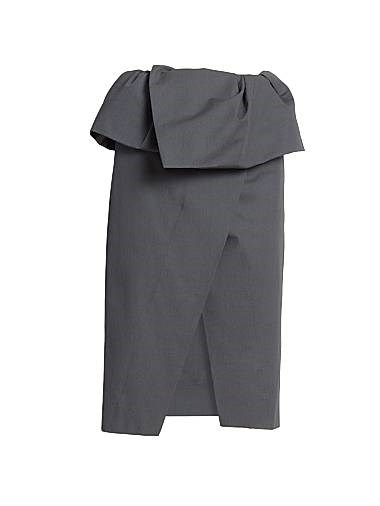 Юбка до колен из 100% хлопка Santi от Dries Van Noten с асимметричным поясом и разрезом спереди 11030731