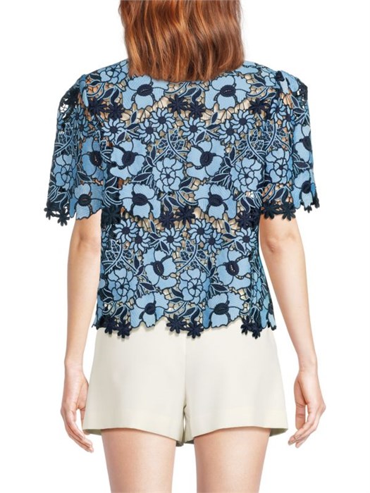 Кружевная блуза Addison с цветочной вышивкой и отложным воротником от Milly 11231935